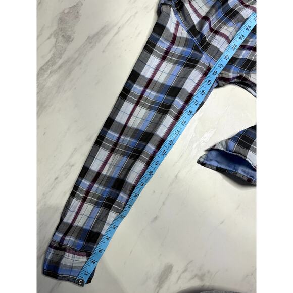 Men's multicolor Plaid long sleeve button front shirt size medium - Picture 7 of 8